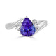 2ct Tanzanite ring with 0.13tct diamonds set in 14K white gold