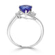 2ct Tanzanite ring with 0.13tct diamonds set in 14K white gold