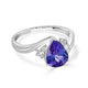 2ct Tanzanite ring with 0.13tct diamonds set in 14K white gold