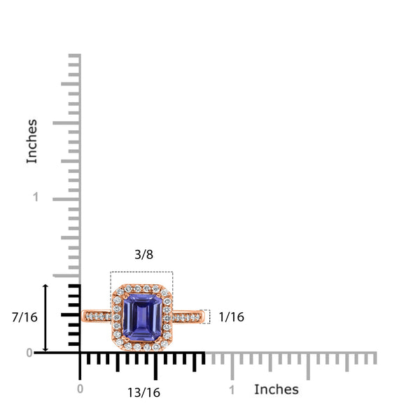 1.50ct Tanzanite ring with 0.36tct diamonds set in 14kt rose gold