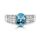 1.75ct Aquamarine ring with 0.35tct diamonds set in 14K white gold