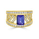 1.52ct Tanzanite ring with 0.75tct diamonds set in 14K yellow gold