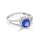 1.22ct Sapphire Ring with 0.19tct Diamonds set in 14K White Gold