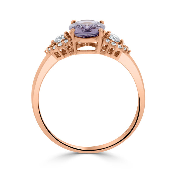 1.56ct Sapphire Rings with 0.20tct diamonds set in 14KT rose gold