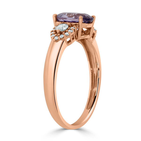 1.56ct Sapphire Rings with 0.20tct diamonds set in 14KT rose gold