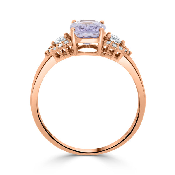 1.56ct Sapphire Rings with 0.19tct diamonds set in 14KT rose gold