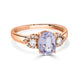 1.56ct Sapphire Rings with 0.19tct diamonds set in 14KT rose gold