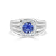 1.03ct SApphire Ring with 0.21tct Diamonds set in 14K White Gold