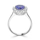 2.69ct Tanzanite Ring With 0.37tct Diamonds Set In 18K White Gold