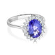 2.69ct Tanzanite Ring With 0.37tct Diamonds Set In 18K White Gold