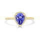 1.14 Tanzanite Rings with 0.18tct Diamond set in 14K Yellow Gold