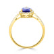 1.14 Tanzanite Rings with 0.18tct Diamond set in 14K Yellow Gold