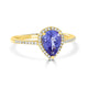 1.14 Tanzanite Rings with 0.18tct Diamond set in 14K Yellow Gold