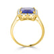 2.89 Tanzanite Rings with 0.59tct Diamond set in 14K Yellow Gold