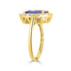 2.89 Tanzanite Rings with 0.59tct Diamond set in 14K Yellow Gold