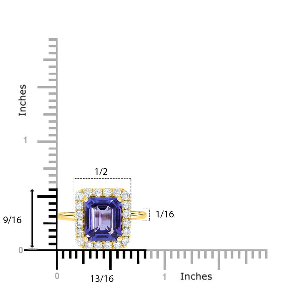 2.89 Tanzanite Rings with 0.59tct Diamond set in 14K Yellow Gold