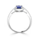 1.05ct Sapphire Ring with 0.21tct Diamonds set in 14K White Gold