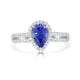 1.46ct Tanzanite Ring With 0.37Tct Diamonds Set In 14K White Gold