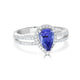 1.46ct Tanzanite Ring With 0.37Tct Diamonds Set In 14K White Gold