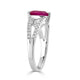 1.93ct Ruby ring with 0.31tct diamonds set in 14K white gold