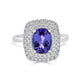 1.82ct Tanzanite ring with 0.50tct diamonds set in 14K white gold