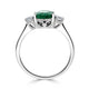 1.66ct Emerald ring with 0.38tct diamonds set in 14kt white gold