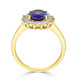 2.05ct Tanzanite ring with 0.52tct diamonds set in 14K yellow gold