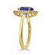 2.05ct Tanzanite ring with 0.52tct diamonds set in 14K yellow gold