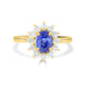 1.25Ct Sapphire Ring With 0.51Tct Diamonds Set In 18K Yellow Gold