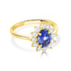 1.25Ct Sapphire Ring With 0.51Tct Diamonds Set In 18K Yellow Gold