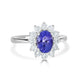 1.39ct Tanzanite Rings with 0.64tct diamonds set in 14kt white gold