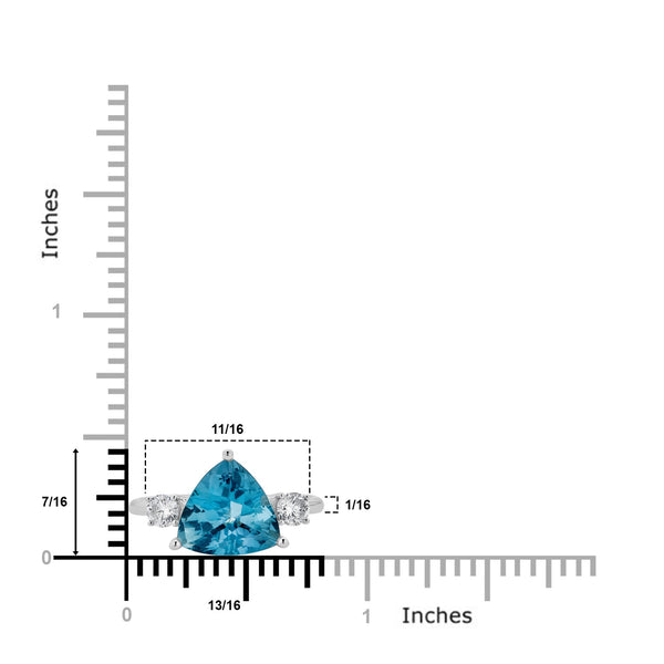 2.99ct Aquamarine Ring With 0.36tct Diamond Accents In 14Kt White Gold