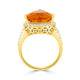 3.72 Fire Opal Rings with 0.57tct Diamond set in 14K Yellow Gold