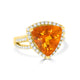 3.72 Fire Opal Rings with 0.57tct Diamond set in 14K Yellow Gold