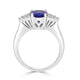 2.20ct Tanzanite ring with 0.22tct diamonds set in 14K white gold