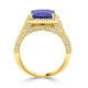 4.18 Tanzanite Rings with 1.12tct Diamond set in 14K Yellow Gold