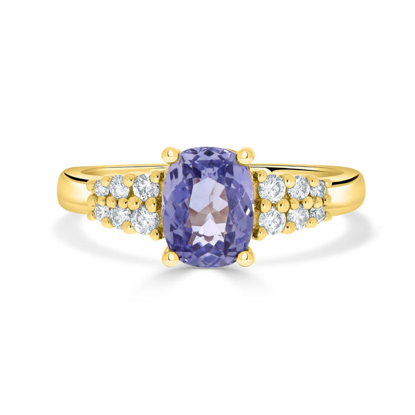 1.78ct Sapphire Rings  with 0.22tct diamonds set in 14KT yellow gold