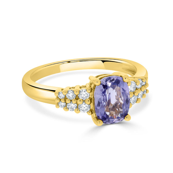 1.78ct Sapphire Rings  with 0.22tct diamonds set in 14KT yellow gold