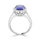 4.14 Tanzanite Rings with 0.68tct Diamond set in 14K White Gold