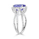 4.14 Tanzanite Rings with 0.68tct Diamond set in 14K White Gold