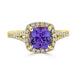 2.08ct Tanzanite ring with 0.33tct diamonds set in 14K yellow gold