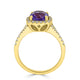 2.08ct Tanzanite ring with 0.33tct diamonds set in 14K yellow gold