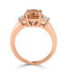 2.49ct Morganite Rings with 0.30tct diamonds set in 14kt rose gold