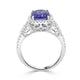 3.27Ct Tanzanite Ring With 0.64Tct Diamonds Set In 14K White Gold