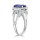 3.27Ct Tanzanite Ring With 0.64Tct Diamonds Set In 14K White Gold