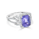 3.27Ct Tanzanite Ring With 0.64Tct Diamonds Set In 14K White Gold