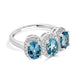 2.68ct Aquamarine ring with 0.32tct diamonds set in 14K white gold