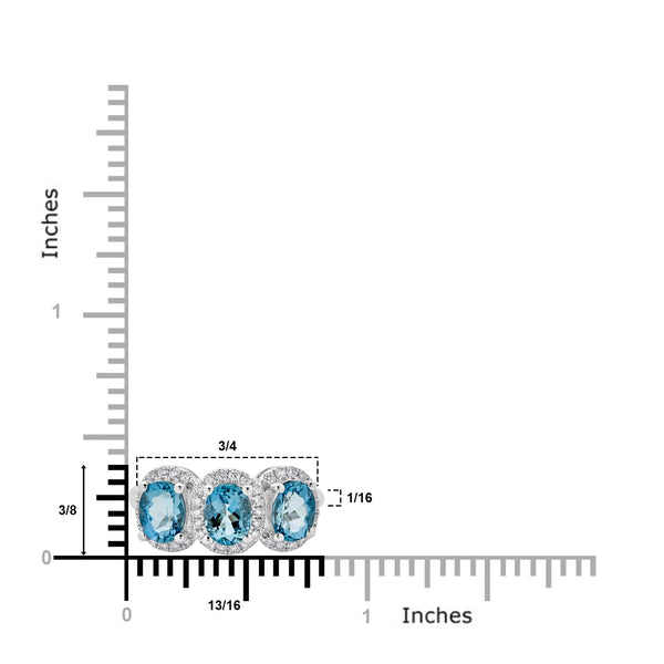 2.68ct Aquamarine ring with 0.32tct diamonds set in 14K white gold