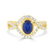 1.17ct sapphire Ring with 0.43tct Diamonds set in 14K Yellow Gold