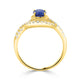 1.17ct sapphire Ring with 0.43tct Diamonds set in 14K Yellow Gold